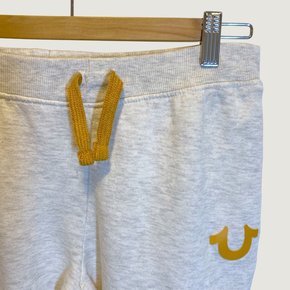 True Religion Jogger Sweatpants Womens XL Gray Excellent Horseshoe Logo Fleece